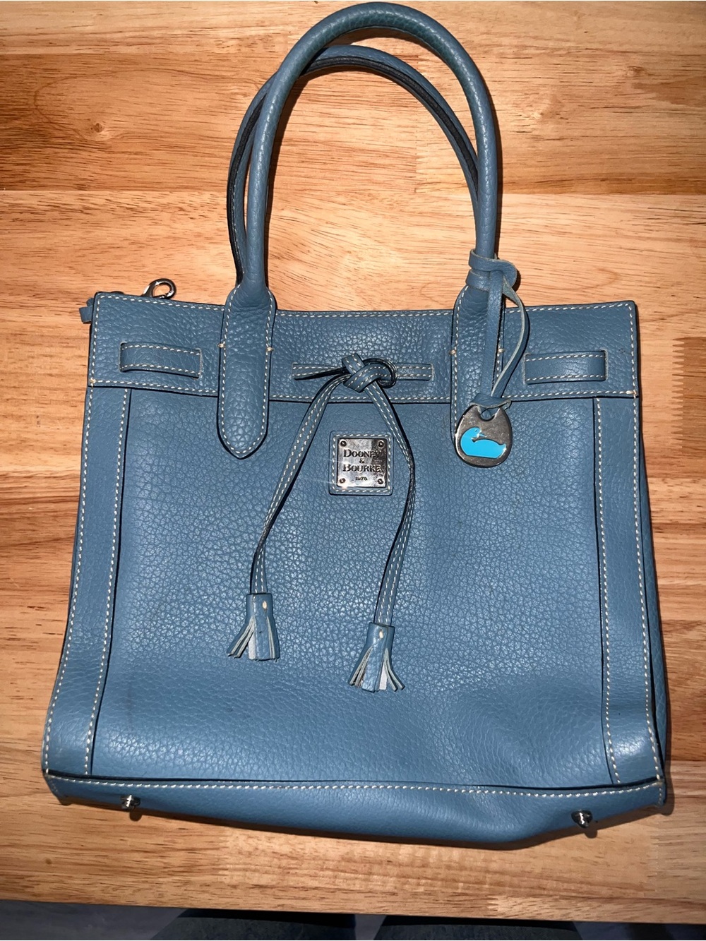 Dooney & Bourke Slate Blue Pebbled Leather Tote